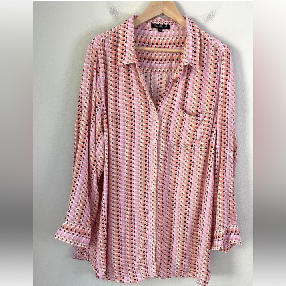 EUC Velvet Heart blouse with adorable heart design